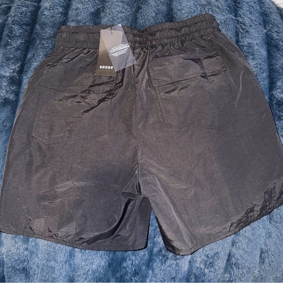 Rhude Black Shorts with Bold Yellow Accent - Picture 2 of 3